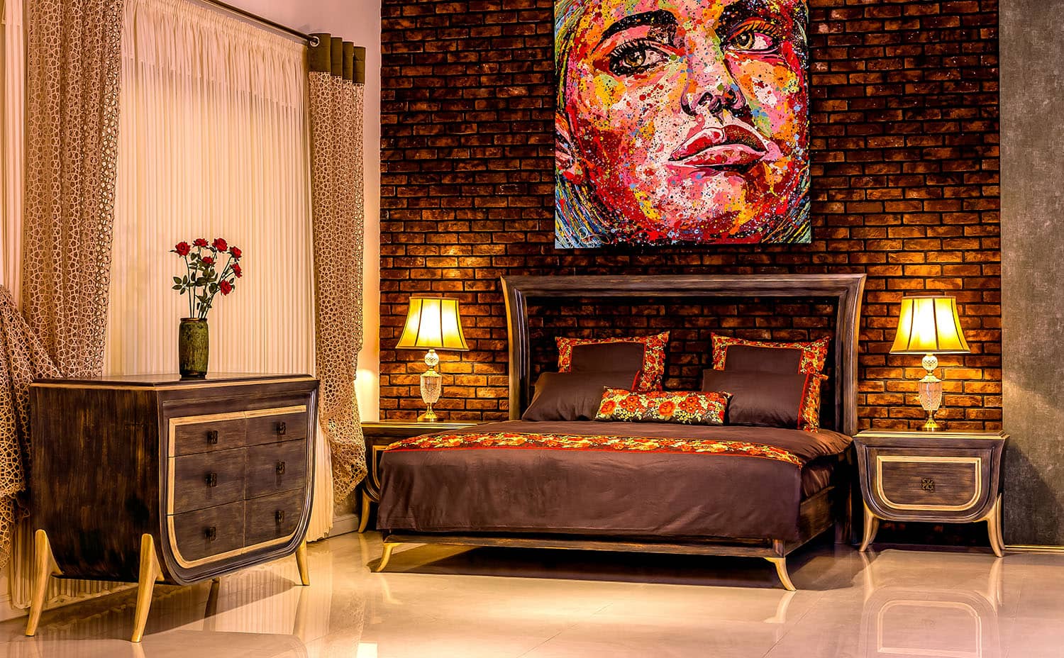 wooden bed